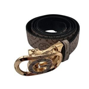 Ridoras ratchet belt w/ automatic G buckle monogram print strap Womens XL